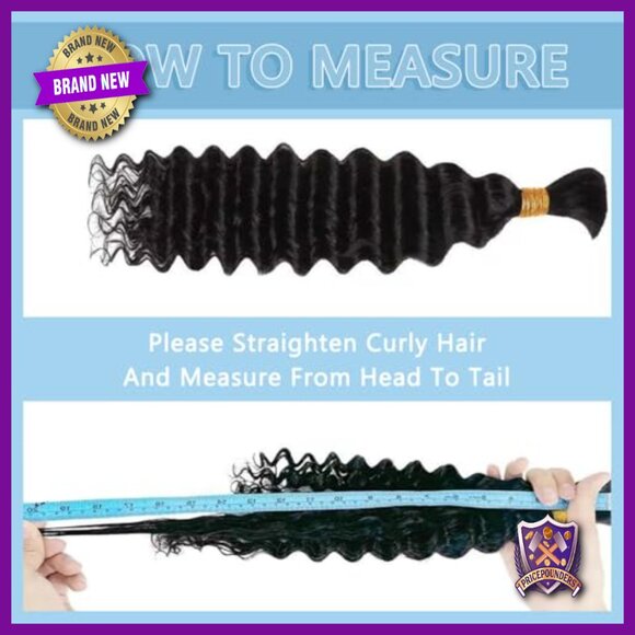 18 Inch Human Hair Extensions 6 Bundles Deep Wave Boho Braiding Hair